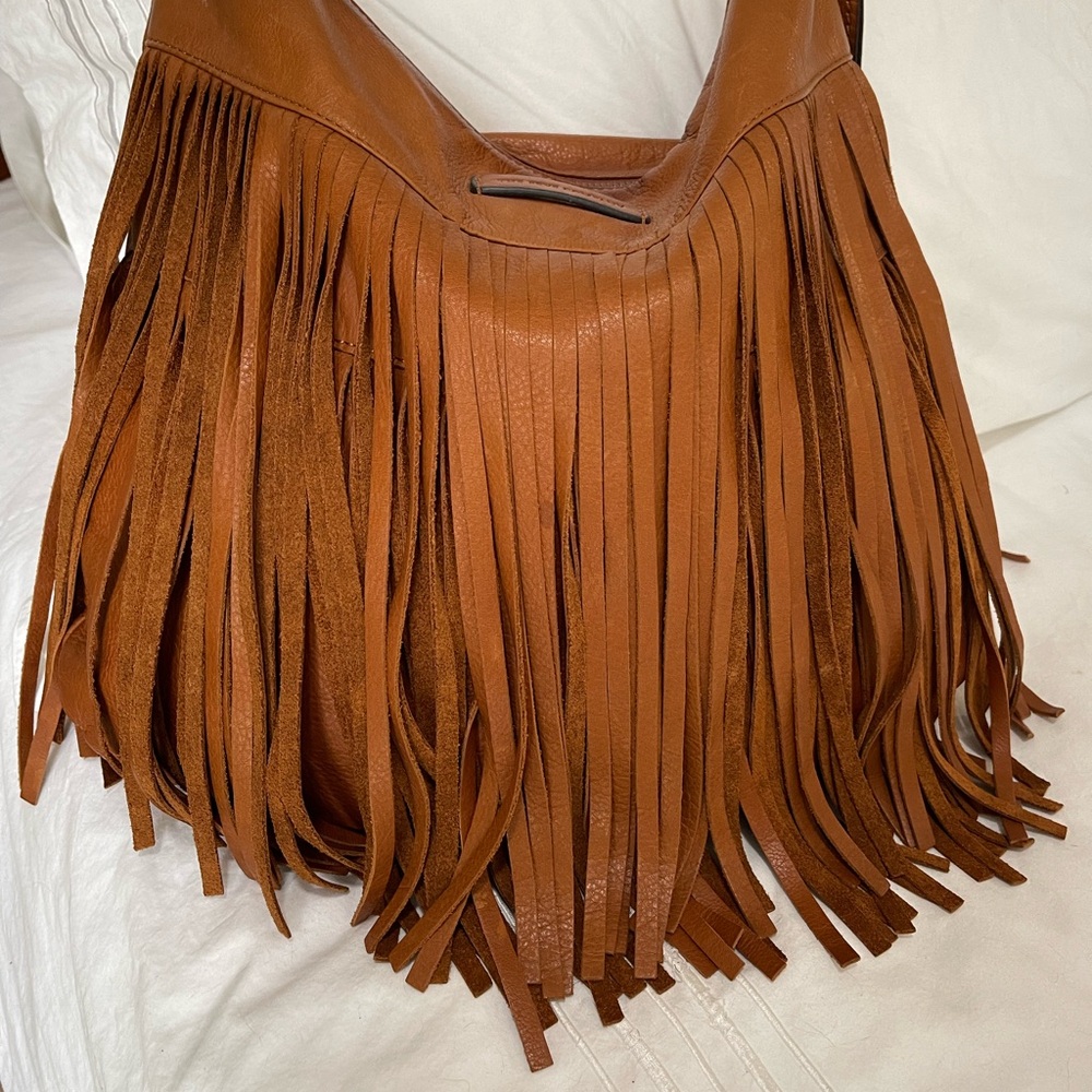 NWT FRYE HEIDI Fringe Hobo in Whiskey $458